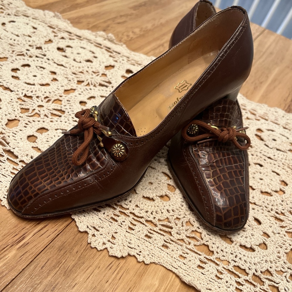 Vero Cuoio Brown Italian Leather Heels